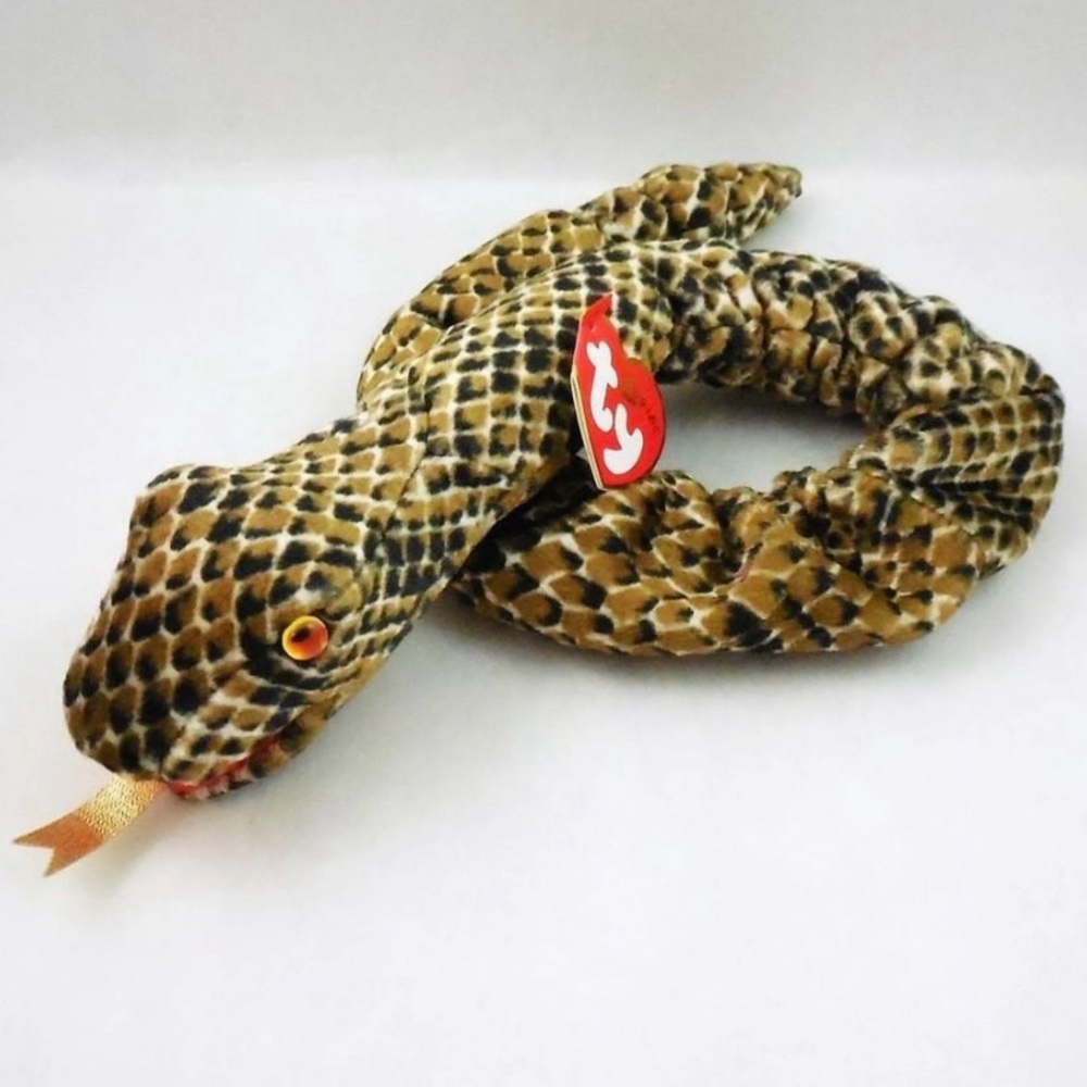 Ty Beanie Baby Chinese Zodiac Snake Plush Rattle Snake YR 2000 retired